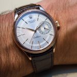 The silvery dials fake watches have date displays.