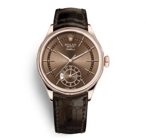 The 18ct everose gold fake watches have brown dials.