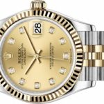 The female copy watches have diamond hour marks.