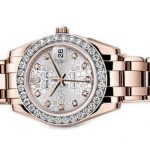 The female replica watch is made from 18ct everose gold.