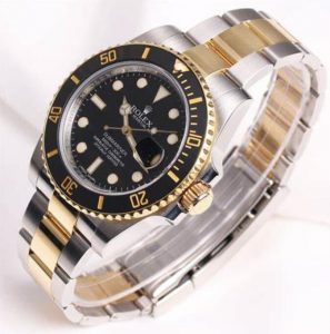 The waterproof fake watch has a black dial.